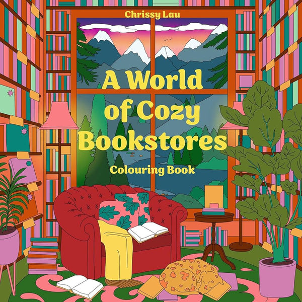 A World of Cozy Bookstores: New for 2025, discover of a world of book scenes to colour the stress away – perfect for fans of travel, fantasy and Coco Wyo cover image