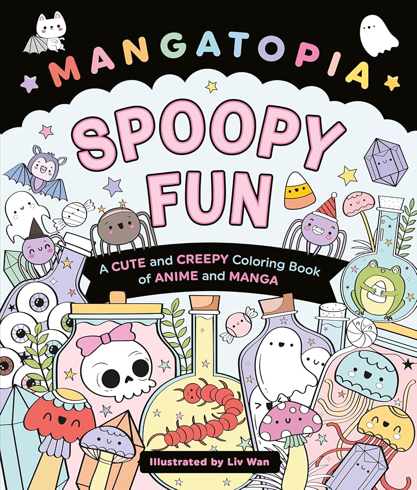 Mangatopia Spoopy Fun: A Cute and Creepy Colouring Book of Anime and Manga cover image