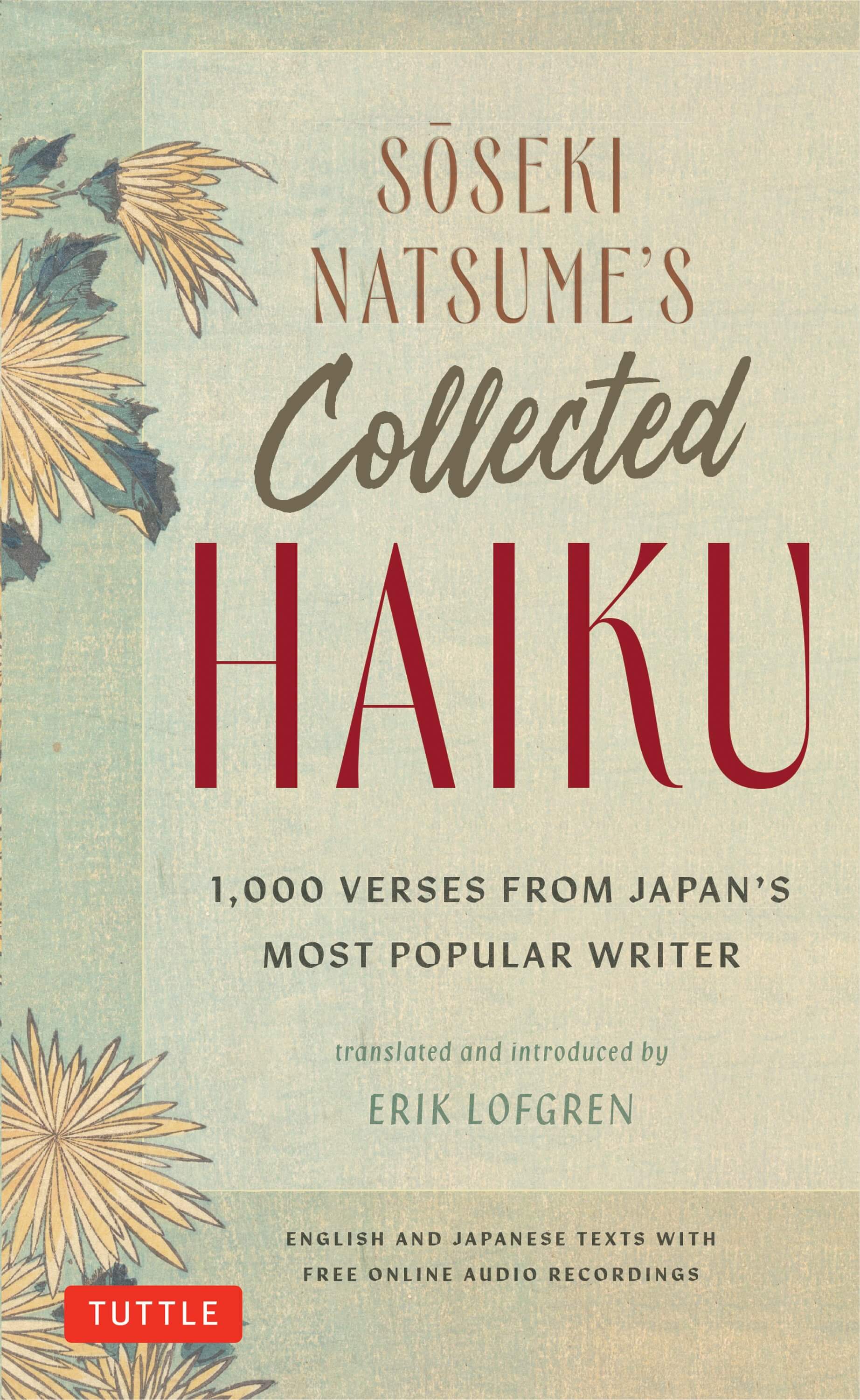 Book cover of 'Säoseki Natsume's Collected Haiku' with floral designs and text.