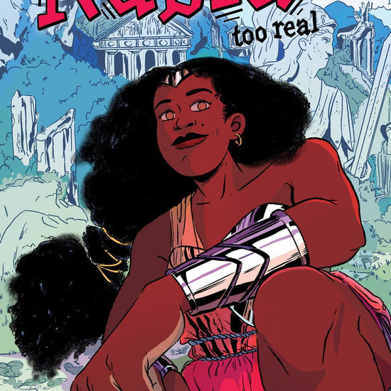 Comic book cover titled 'Nubia Too Real' by L.L. McKinney and Robyn Smith. It features a character in a red dress