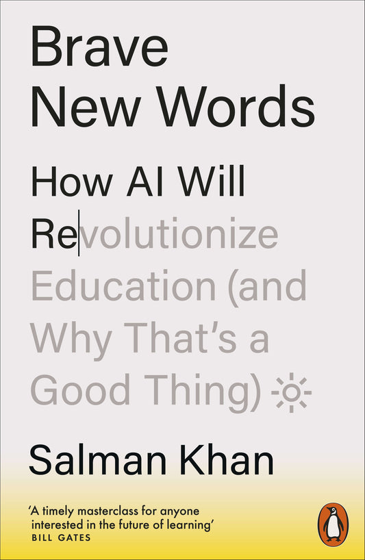 Book cover of 'Brave New Words' by Salman Khan with a gradient white to yellow background