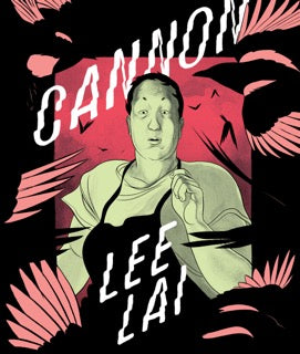Book cover of Cannon by Lee Lai. Illustration of a person wearing an apron with text on a red and black background