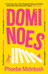 Book cover of 'Dominos' by Phoebe McIntosh with pink text on a yellow background