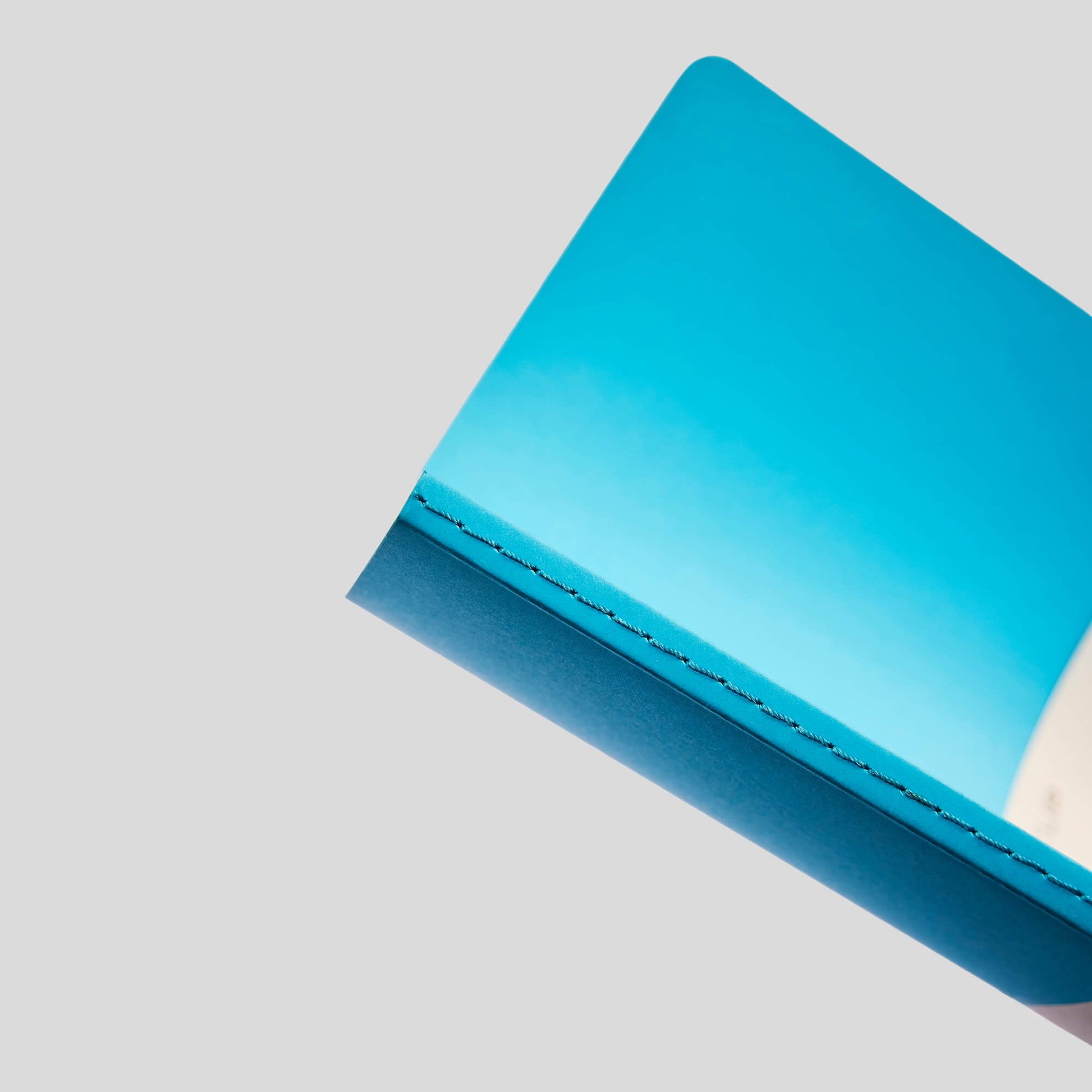 Blue notebnook on a light gray background