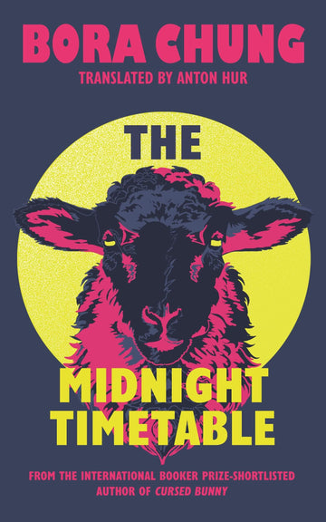 Book cover of 'The Midnight Timetable' by Bora Chung with a stylised sheep illustration.