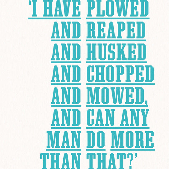 Book cover of 'Ain't I A Woman?' featuring text from Sojourner Truth's speeches with a blue background, published by Penguin Books.
