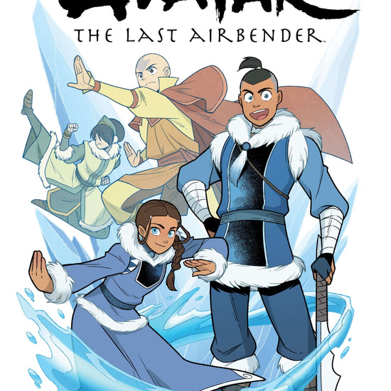 Cover of 'Avatar The Last Airbender: North and South' graphic novel featuring characters from the series, published by Nickelodeon.