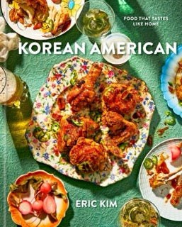 The image features the cover of the cookbook titled "Korean American" by Eric Kim. 