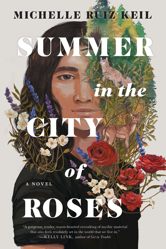 This image features the cover of "Summer in the City of Roses" by Michelle Ruiz Keil. 