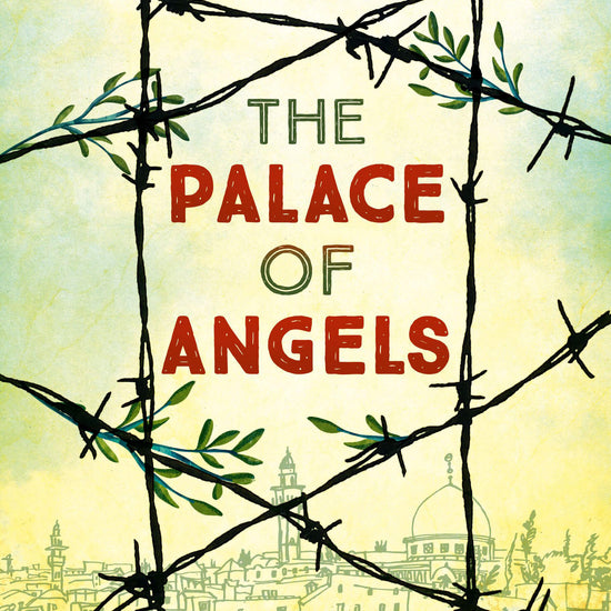 The cover of the book 'The Palace of Angels' by Mohammed Massoud Morsi features a yellowing photograph of a barbed wire fence